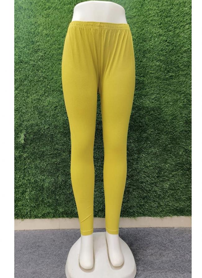 Cotton Lemon Casual Wear Plain Leggings